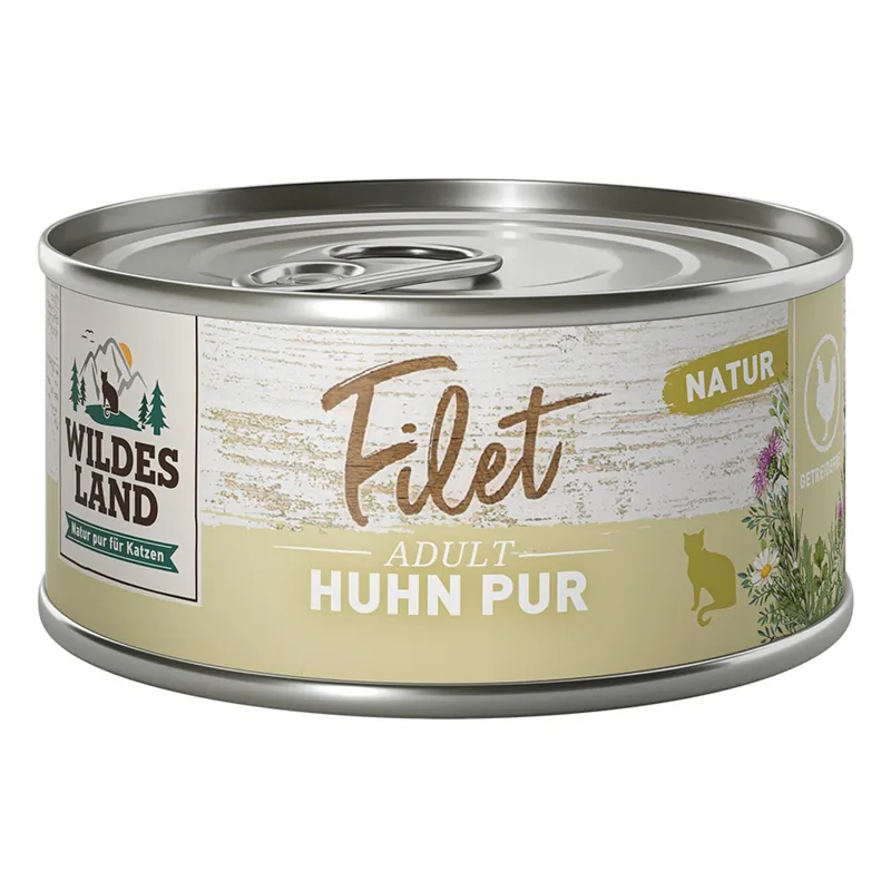 Nur Für Kurze Zeit WILDES LAND Katze Filet Huhn pur 80 g